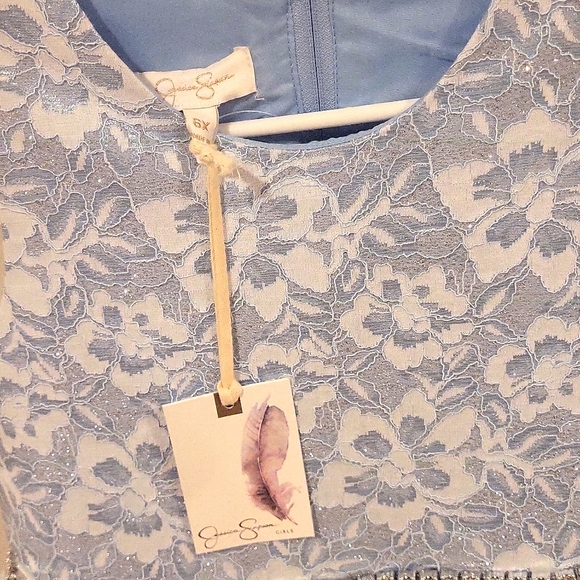 Sparkle Blue Dress 6x - Picture 3 of 5